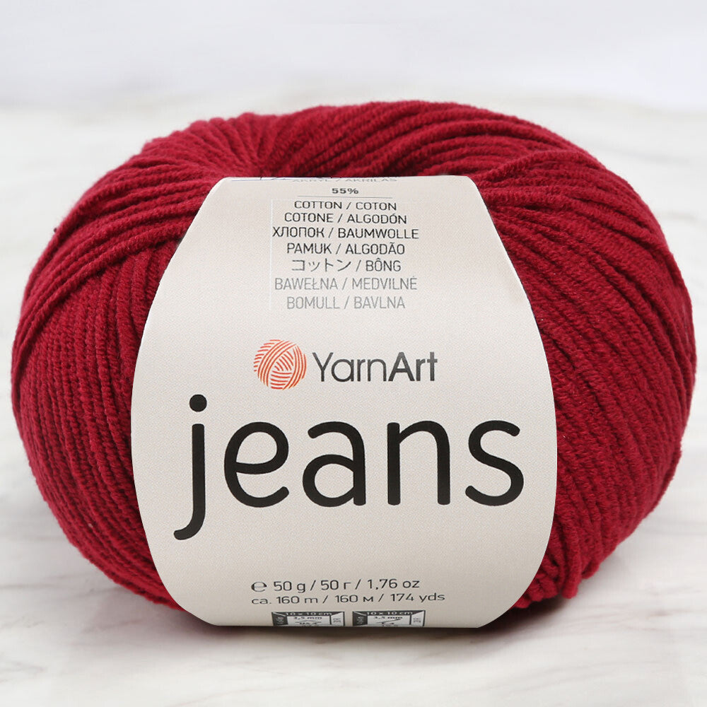 YarnArt Jeans Bordo El Örgü İpi - 66